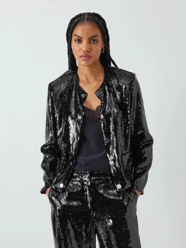 Theory Sequin Cropped Jacket, Black - Black - Female