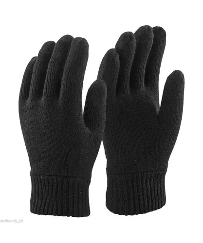 Thinsulate Mens 3M Black Thermal Lined Winter Gloves