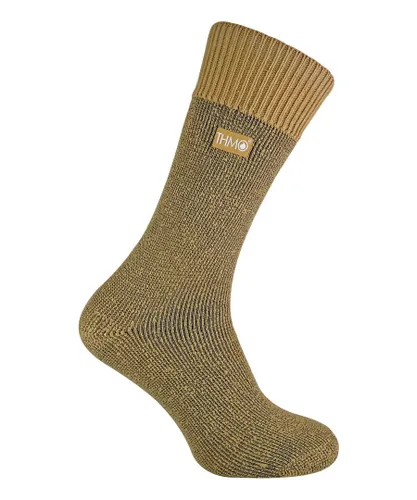 THMO - 1 Pair Mens Thick Fleece Lined Warm Thermal Socks for Winter - Beige
