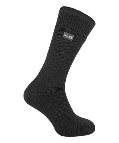 THMO - 1 Pair Mens Thick Fleece Lined Warm Thermal Socks for Winter - Charcoal
