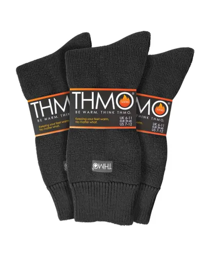 THMO - 3 Pack Multipack Mens Thick Winter Warm Socks with Comfort Top - Charcoal