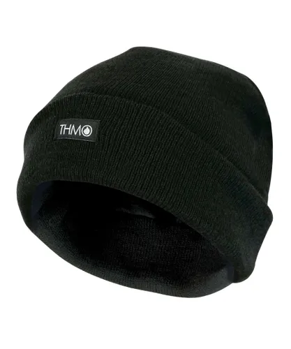 THMO - Mens Outdoor Thermal Knitted 40g 3M Thinsulate Lined Beanie Hat - Black - One