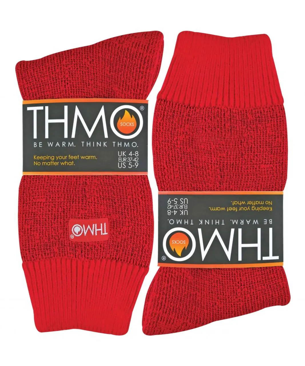 THMO Womens - 1 Pair Ladies Thick Fleece Lined Warm Thermal Socks for Winter - Red