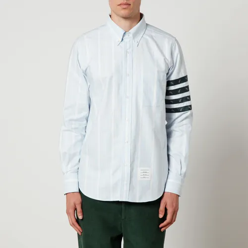 Thom Browne 4-Bar Paisley and Striped Silk Shirt - 2/