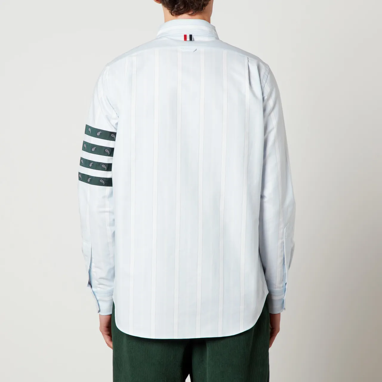 Thom Browne 4-Bar Paisley and Striped Silk Shirt - 3/