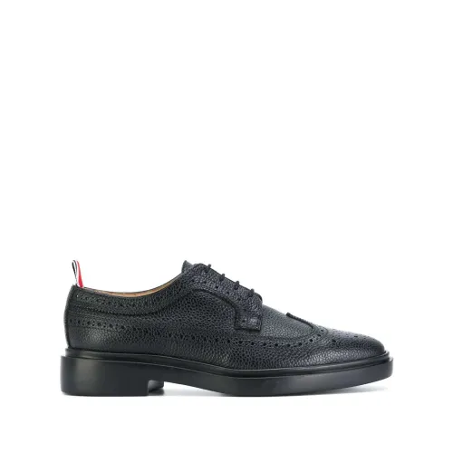 Thom Browne , Black Leather Brogues with Punch-hole Detailing ,Black female, Sizes: