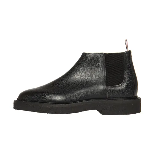 Thom Browne , Black Mid Top Chelsea Boots ,Black male, Sizes: