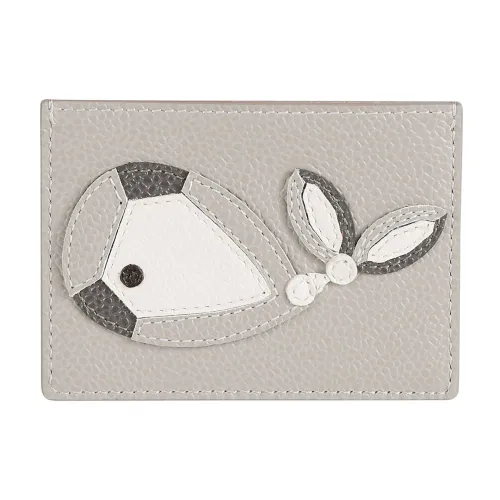 Thom Browne , Cardholder with Applique ,Gray male, Sizes: ONE SIZE