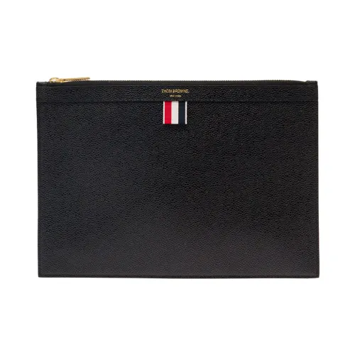 Thom Browne , Grained Texture Black Leather Document Holder ,Black male, Sizes: ONE SIZE