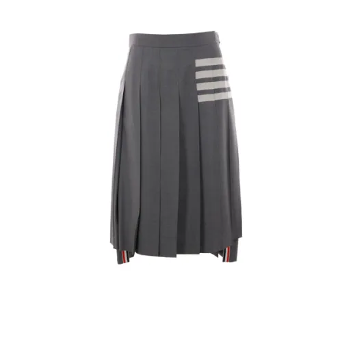 Thom Browne , Gray Pleated Tennis-Tail Skirt ,Gray female, Sizes: