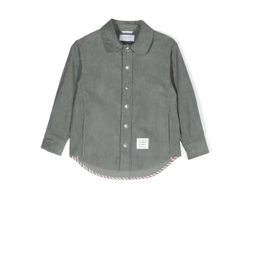 Thom Browne , Grey Corduroy Shirt Jacket ,Gray male, Sizes: