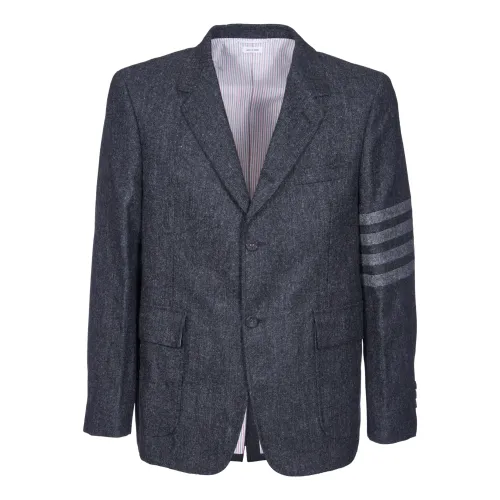 Thom Browne , Grey Jackets with Pinafore Metal ,Gray male, Sizes: