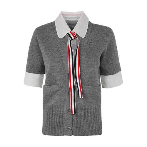 Thom Browne , Grey Wool Combo with Ribbon ,Gray female, Sizes: