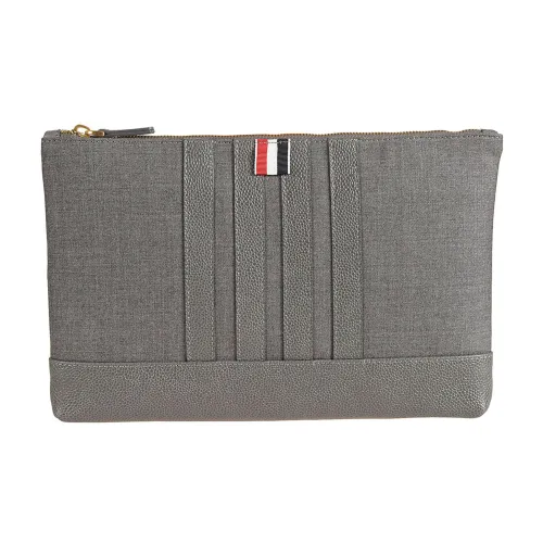 Thom Browne , Leather Clutch Bag ,Gray male, Sizes: ONE SIZE