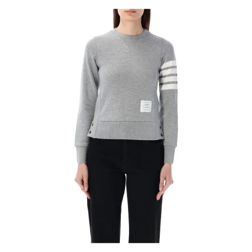 Thom Browne , Light Grey Crewneck Knitwear ,Gray female, Sizes: