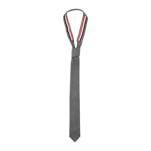 Thom Browne , Mens Accessories Ties Med Grey Ss24 ,Gray male, Sizes: ONE