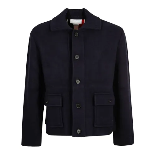 Thom Browne , Men's Clothing Outerwear Blue Noos ,Blue male, Sizes: