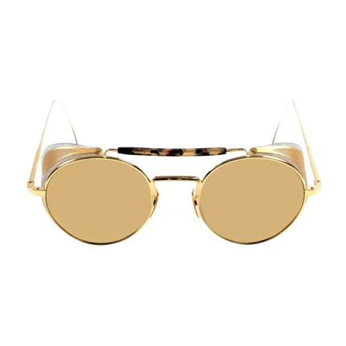 Thom Browne , Metallic Sunglasses for Men ,Yellow male, Sizes: