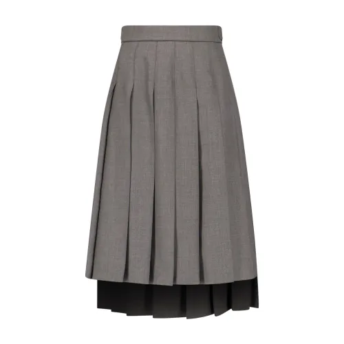 Thom Browne , Midi Skirts ,Gray female, Sizes: