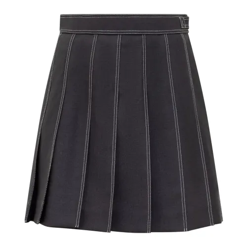 Thom Browne , Mini Pleated Skirt ,Blue female, Sizes: