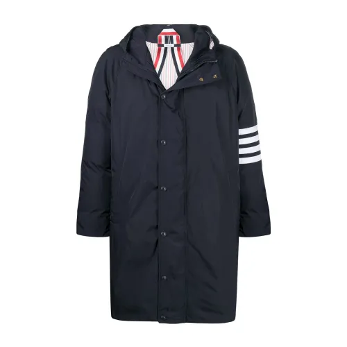 Thom Browne , Navy Blue Oversized Puffer Coat ,Blue male, Sizes: