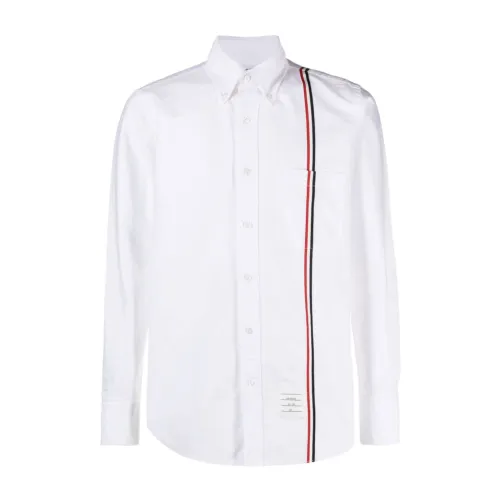 Thom Browne , RWB Stripe Cotton Shirt ,White male, Sizes: