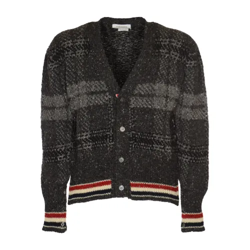 Thom Browne , Stylish Sweaters for Men ,Gray male, Sizes: