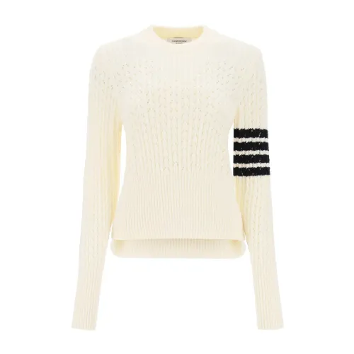 Thom Browne , Sweater Pullover ,Beige female, Sizes: