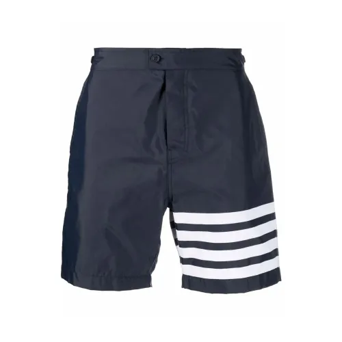 Thom Browne , Thom Browne 4 BAR Stripe Swimshorts ,Blue male, Sizes: