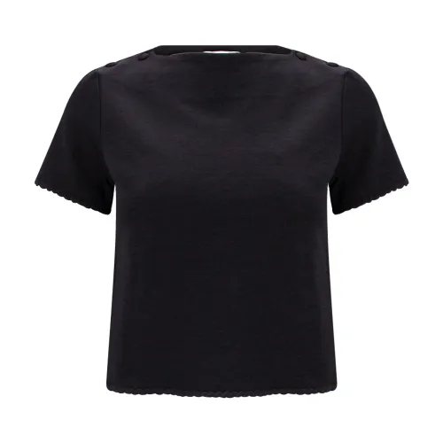 Thom Browne , Women Clothing T-Shirts Polos Black Ss23 ,Black female, Sizes: