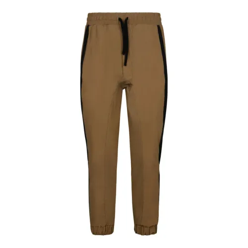 Thom Krom , Beige and Black Track Pants with Stripe Detailing ,Brown male, Sizes: