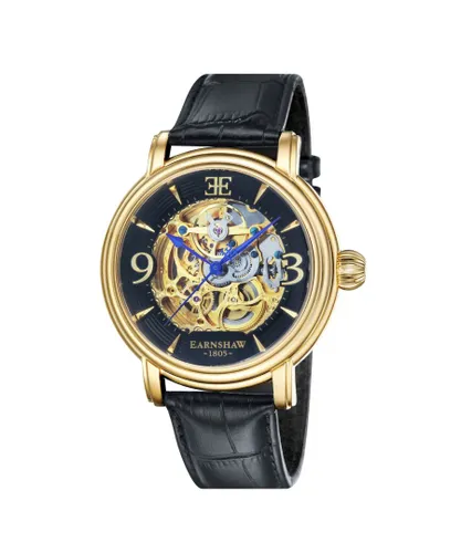 Thomas Earnshaw Longcase Mens Automatic Laurel Gold Watch ES-8011-03 - Black/Gold - One Size
