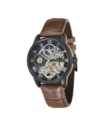 Thomas Earnshaw Longitude Mens Automatic Anchor Black Watch ES-8006-10 - Black/Brown - One Size