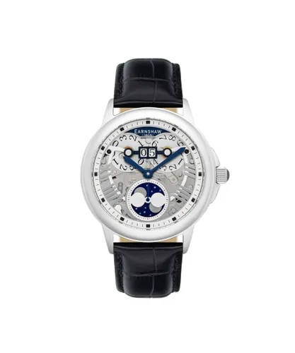 Thomas Earnshaw Mens Alfred Waterhouse Grand Date Moon Phase Automatic Watch - Silver Leather (archived) - One Size