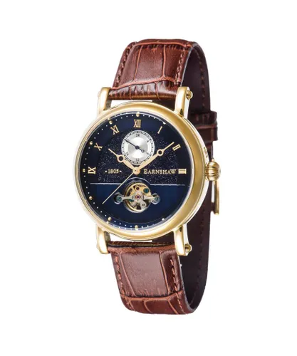 Thomas Earnshaw Open Heart Automatic Aventurine Gold Mens Watch ES-8114-01 - Brown - One Size