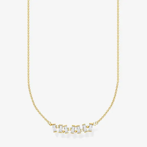 THOMAS SABO 18ct Yellow Gold Plated White Cubic Zirconia Necklace KE2095-414-14