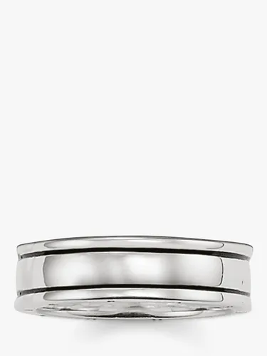 THOMAS SABO Blackened Sterling Silver Band Ring, Silver - Silver - Female - Size: S