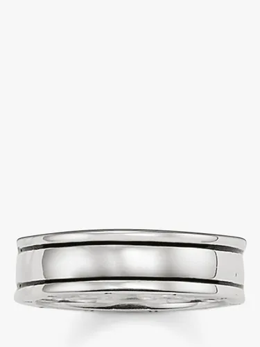 THOMAS SABO Blackened Sterling Silver Band Ring, Silver - Silver - Female - Size: T