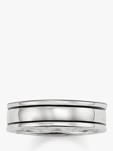 THOMAS SABO Blackened Sterling Silver Band Ring, Silver - Silver - Female - Size: V