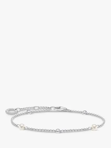 THOMAS SABO Charm Club Cubic Zirconia & Fresh Water Pearl Bracelet, Silver - Silver - Female