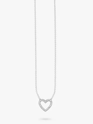 THOMAS SABO Glam & Soul Filigree Cubic Zirconia Pave Heart Pendant Necklace, Silver - Silver - Female