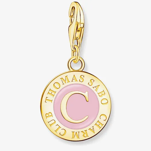 THOMAS SABO Gold Plated Charmista Coin Pink Member Charm 2097-427-9