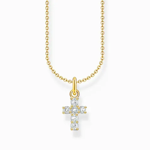 THOMAS SABO Gold Plated CZ Cross Necklace