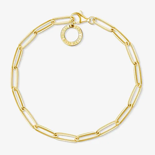 THOMAS SABO Gold Plated Oval Link Charm Bracelet X0253-413-39-L17