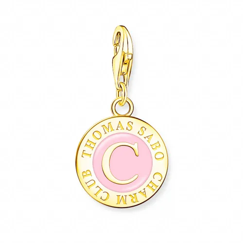 THOMAS SABO Gold Plated Pink Charmista Coin Member Charm