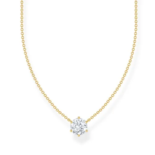 THOMAS SABO Gold Plated Solitaire CZ Necklace
