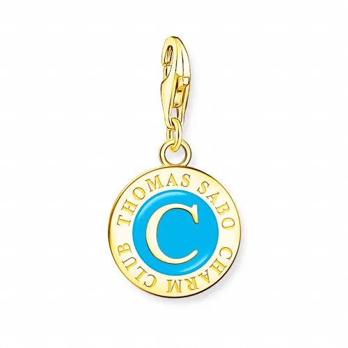 THOMAS SABO Gold Plated Turquoise Charmista Coin Member Charm