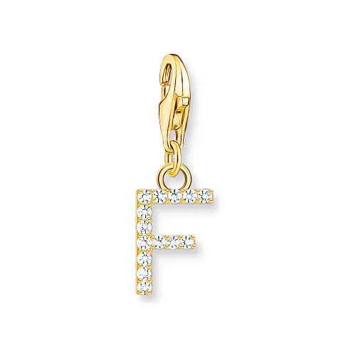 THOMAS SABO Gold Plated Zirconia Letter F Charm