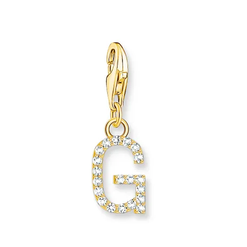 THOMAS SABO Gold Plated Zirconia Letter G Charm