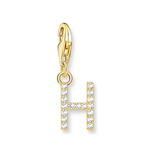 THOMAS SABO Gold Plated Zirconia Letter H Charm